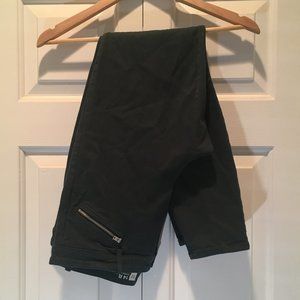 Forest Green Stretch Skinny Jean with Zippers 14